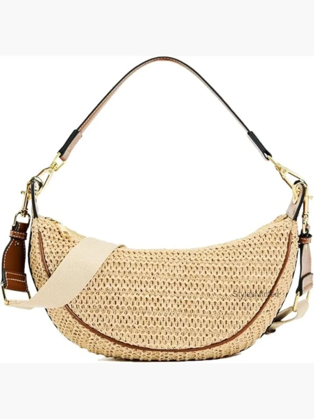 Straw Crossbody Bag Woven Hobo Handbag Summer Beach Purse Adjustable Strap
